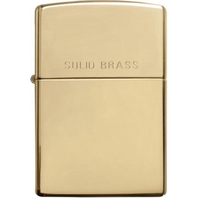 Zippo Solid Brass Plain Lighter